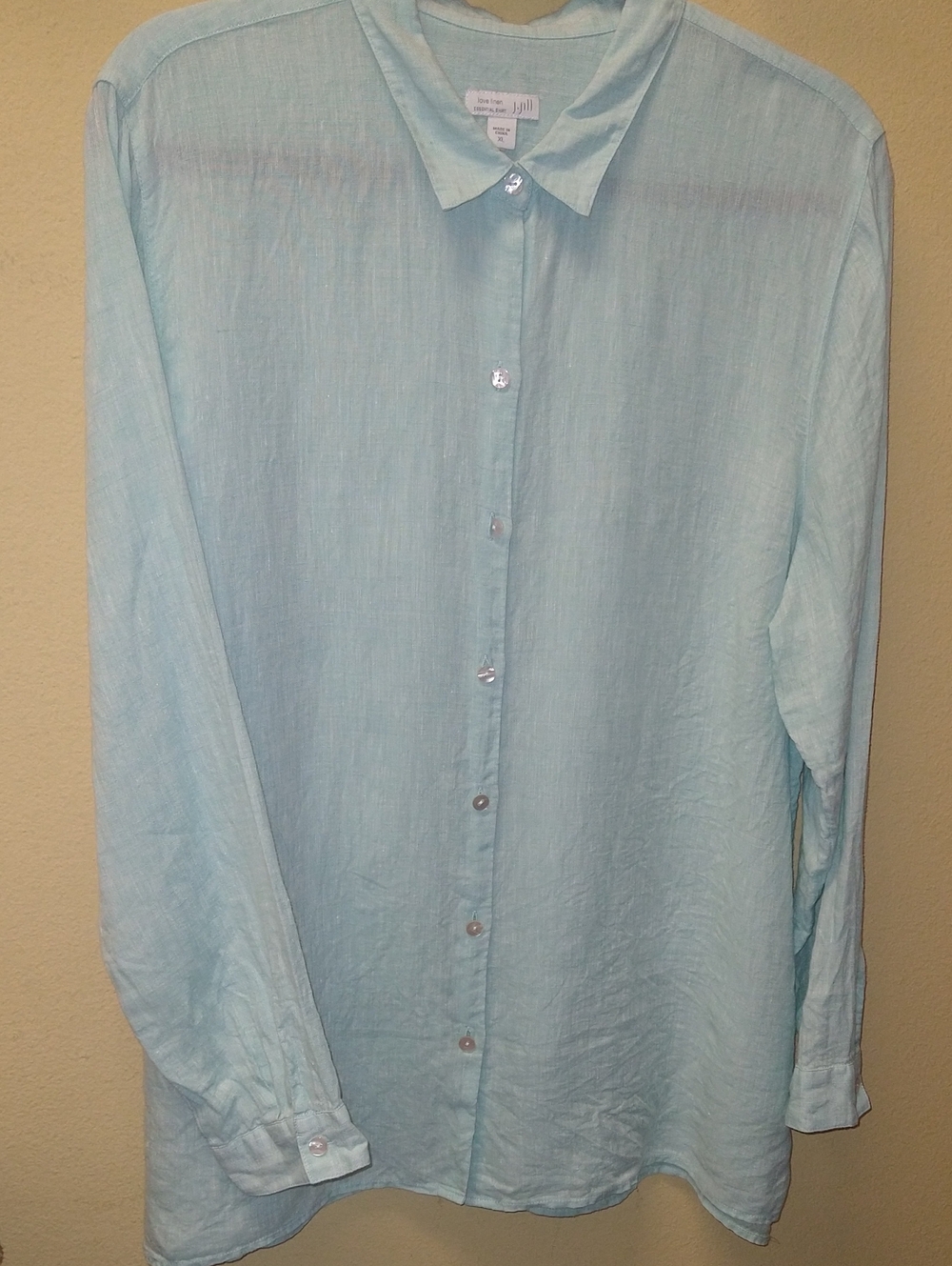 J. Jill Mint Linen Essential Shirt